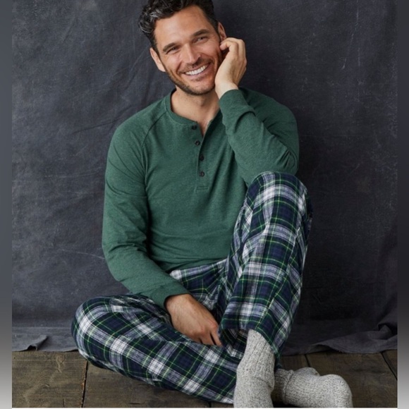 L.L.Bean Tartan Plaid 100% Cotton Portuguese Flannel Pajama Set. Size Medium